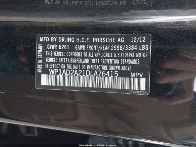 2013 PORSCHE CAYENNE WP1AD2A21DLA76415 Photo 8