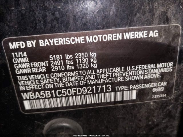 2015 BMW 535I WBA5B1C50FD921713 Photo 8