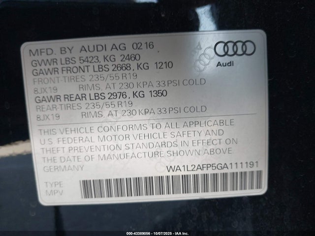 2016 AUDI Q5 WA1L2AFP5GA111191 Photo 8