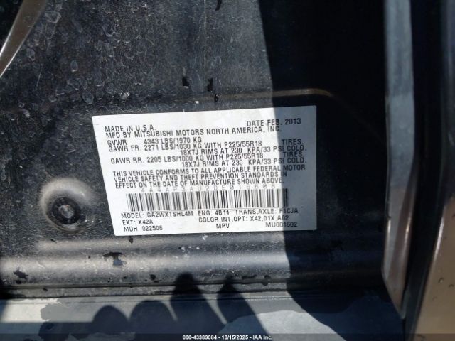 2013 MITSUBISHI OUTLANDER SPORT 4A4AP3AU2DE016608 Photo 8