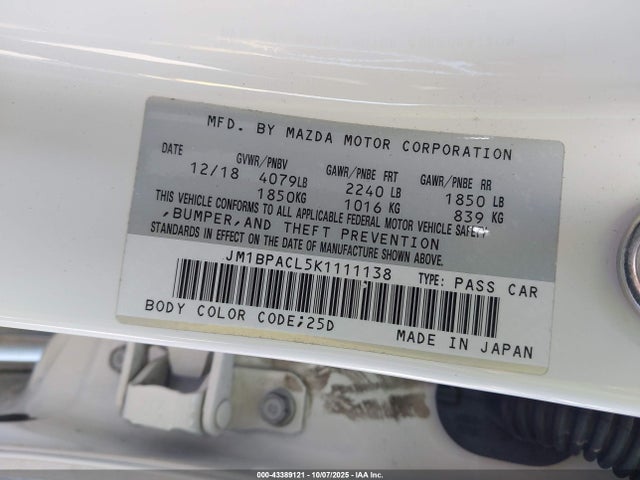 Mazda py 2019 JM1BPACL5K1111138 Image 9