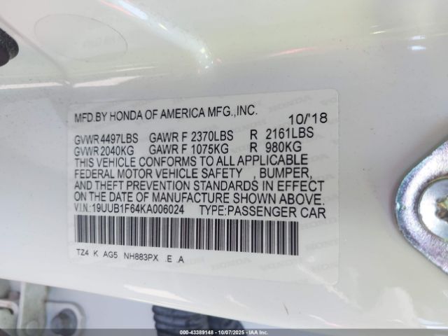 2019 ACURA TLX 19UUB1F64KA006024 Photo 8