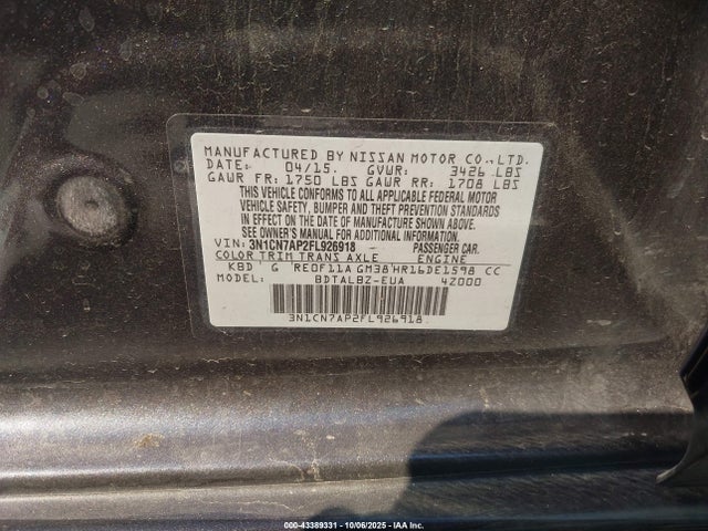 Nissan 2015 2015 3N1CN7AP2FL926918 Image 9