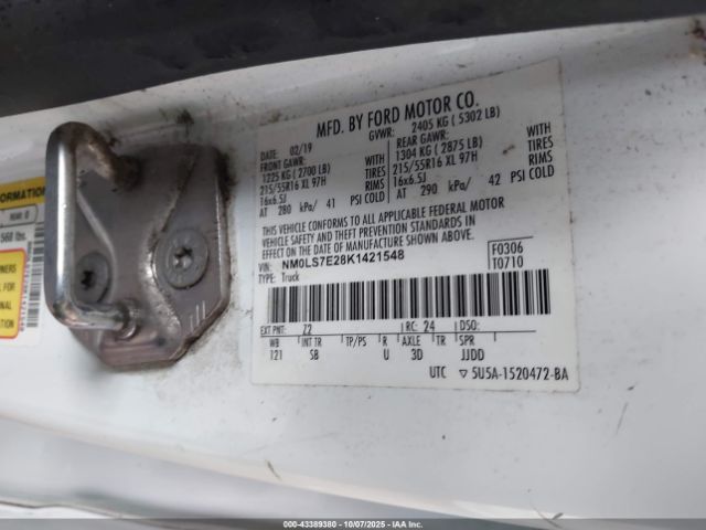 2019 FORD TRANSIT CONNECT NM0LS7E28K1421548 Photo 8