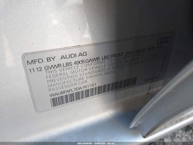 2013 AUDI A4 WAUBFAFL7DA161151 Photo 8