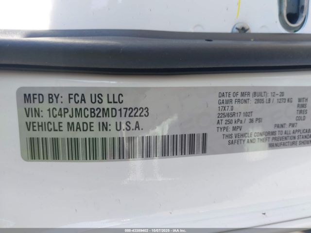 2021 JEEP CHEROKEE 1C4PJMCB2MD172223 Photo 8