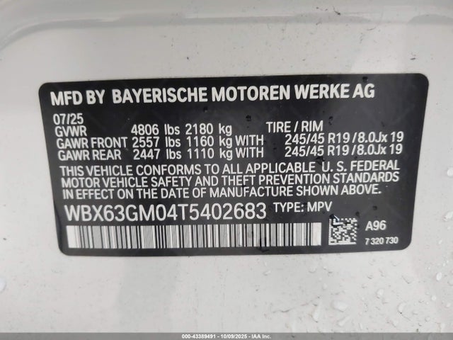 43389491 :رقم المزاد ، WBX63GM04T5402683 vin ، 2026 Bmw X2 Xdrive28i مزاد بيع