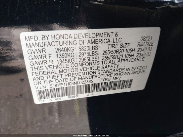 2022 ACURA MDX 5J8YE1H03NL022385 Photo 8