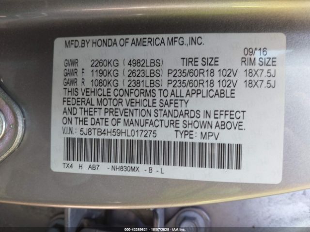 2017 ACURA RDX 5J8TB4H59HL017275 Photo 8