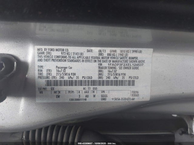 Ford Focus 2014 1FADP3F2XEL124537 Image 9