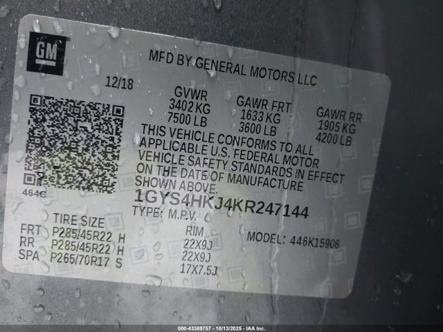 2019 CADILLAC ESCALADE ESV 1GYS4HKJ4KR247144 Photo 8