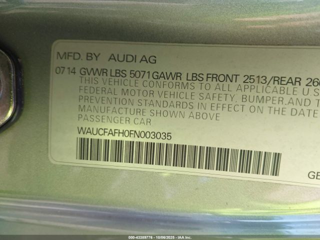 2015 AUDI A5 WAUCFAFH0FN003035 Photo 8