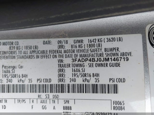 2018 FORD FIESTA 3FADP4BJ0JM146719 Photo 8