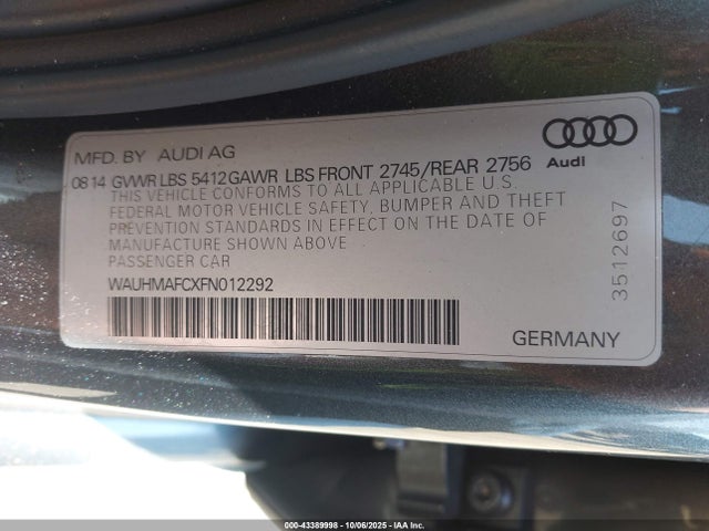 2015 AUDI A6 WAUHMAFCXFN012292 Photo 8