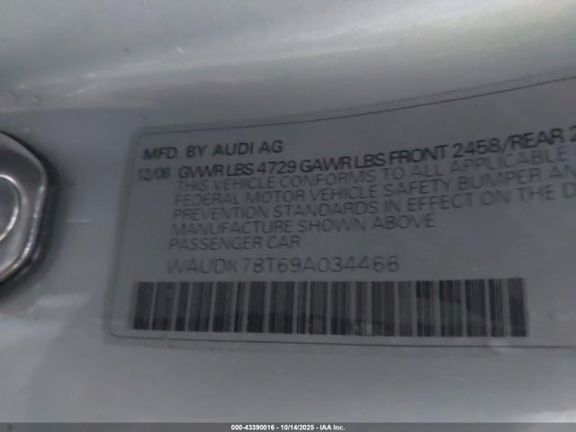 2009 AUDI A5 WAUDK78T69A034466 Photo 8