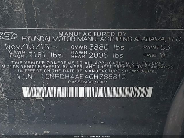 2016 HYUNDAI ELANTRA 5NPDH4AE4GH788810 Photo 8