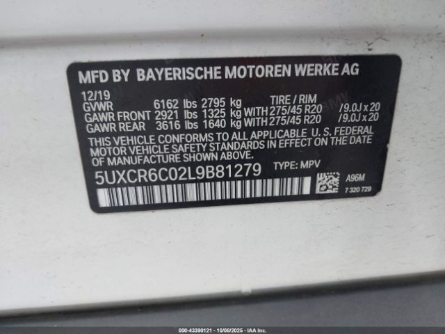 2020 BMW X5 5UXCR6C02L9B81279 Photo 8