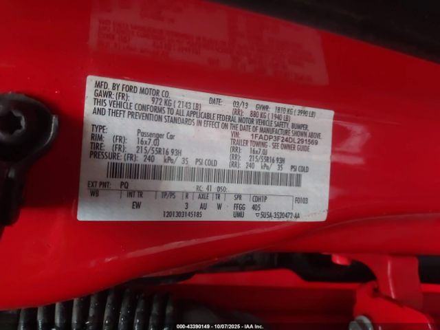 2013 FORD FOCUS 1FADP3F24DL291569 Photo 8