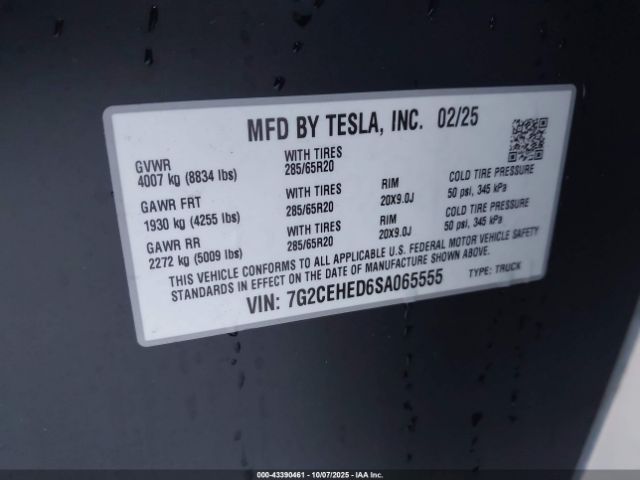 2025 TESLA CYBERTRUCK 7G2CEHED6SA065555 Photo 8