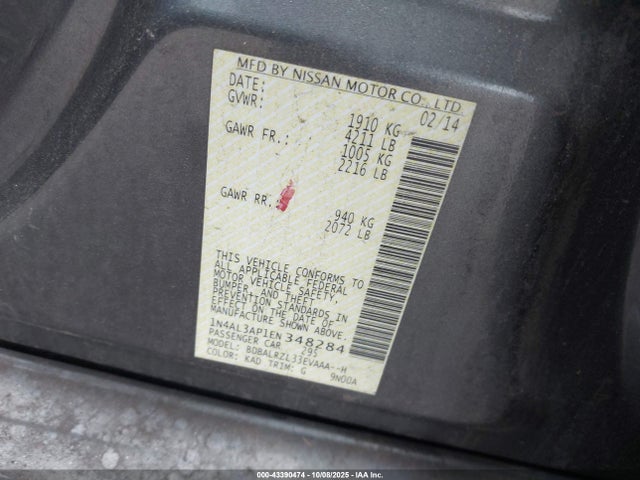 Nissan 2014 2014 1N4AL3AP1EN348284 Image 9