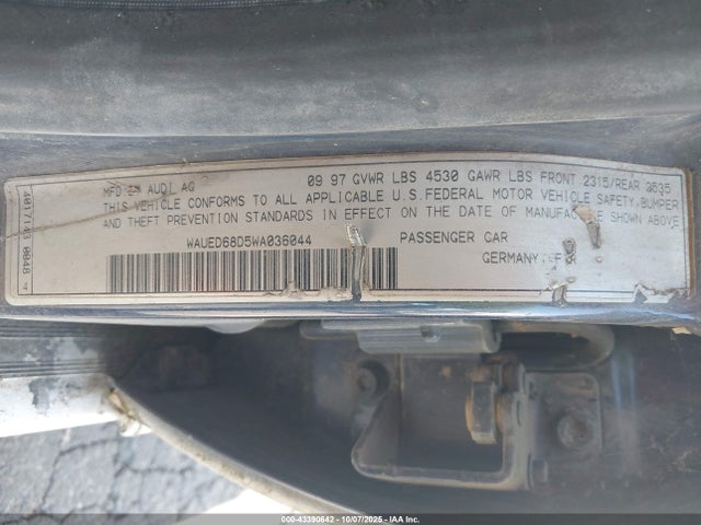1998 AUDI A4 WAUED68D5WA036044 Photo 8