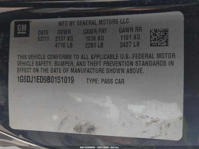 2011 CADILLAC CTS 1G6DJ1ED9B0151019 Photo 8