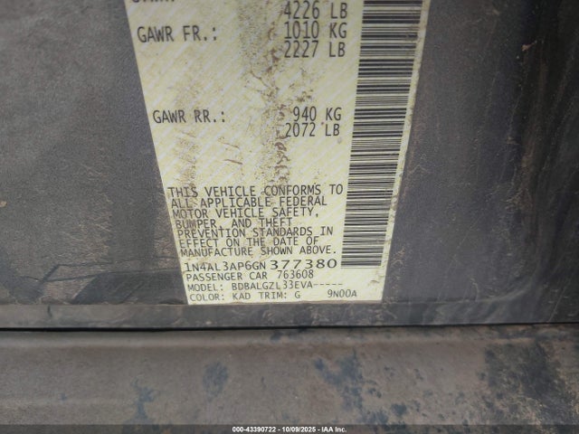 Nissan 2016 2016 1N4AL3AP6GN377380 Image 9