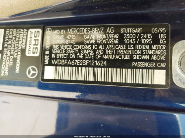 1995 MERCEDES-BENZ SL WDBFA67E2SF121624 Photo 8