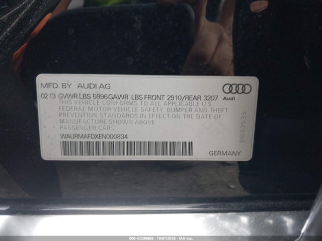 2014 AUDI A8 L WAURMAFDXEN000834 Photo 8