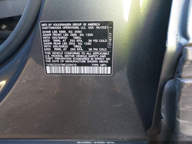 2021 VOLKSWAGEN ATLAS CROSS SPORT 1V2KC2CA7MC229410 Photo 8