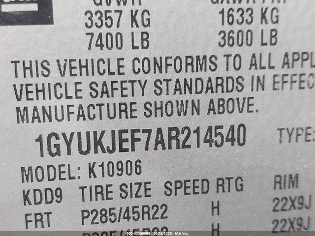 2010 CADILLAC ESCALADE ESV 1GYUKJEF7AR214540 Photo 8