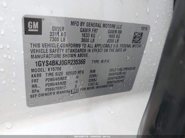 2016 CADILLAC ESCALADE 1GYS4BKJ0GR235366 Photo 8