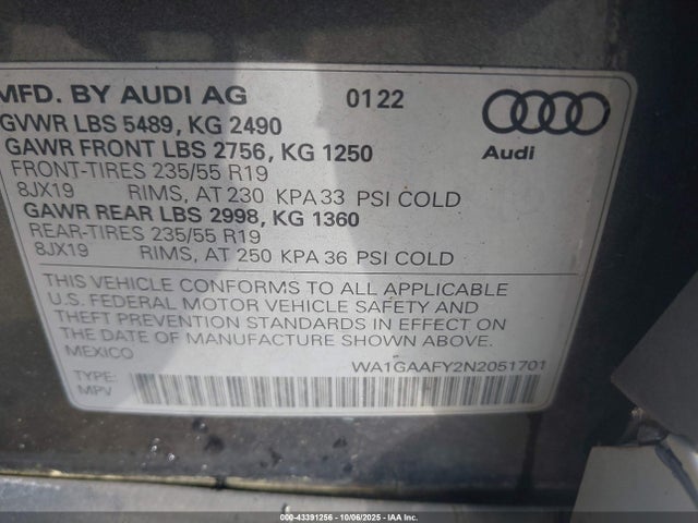 2022 AUDI Q5 WA1GAAFY2N2051701 Photo 8