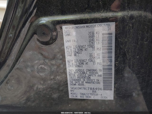 Nissan 2014 2014 5N1AT2MT7EC788496 Image 9