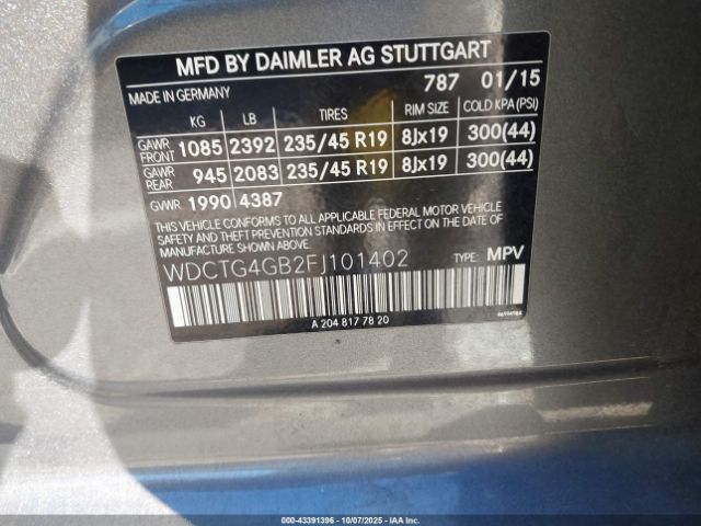 2015 MERCEDES-BENZ GLA 250 WDCTG4GB2FJ101402 Photo 8