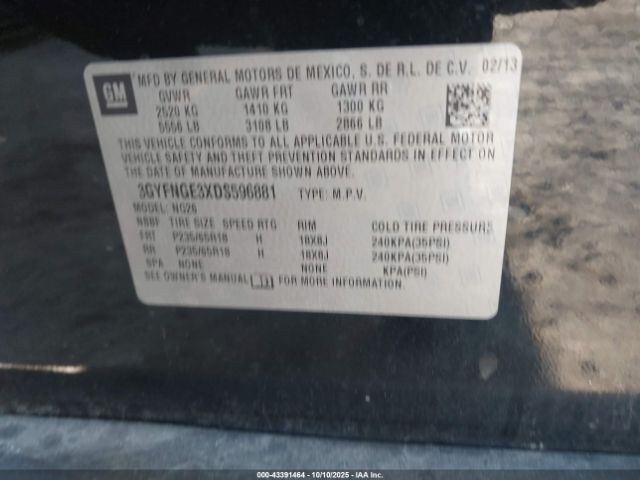 2013 CADILLAC SRX 3GYFNGE3XDS596881 Photo 8