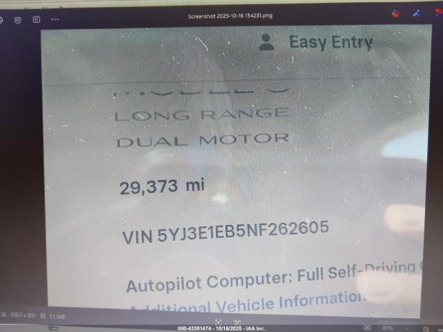 2022 TESLA MODEL 3 5YJ3E1EB5NF262605 Photo 6