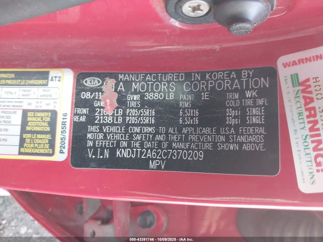 2012 KIA SOUL KNDJT2A62C7370209 Photo 8