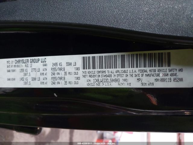 2013 JEEP WRANGLER UNLIMITED 1C4BJWEG3DL504903 Photo 8