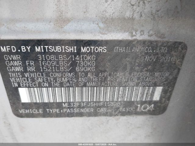 2017 MITSUBISHI MIRAGE G4 ML32F3FJ5HHF15328 Photo 8