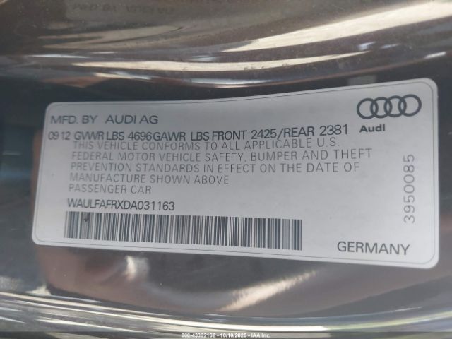 2013 AUDI A5 WAULFAFRXDA031163 Photo 8