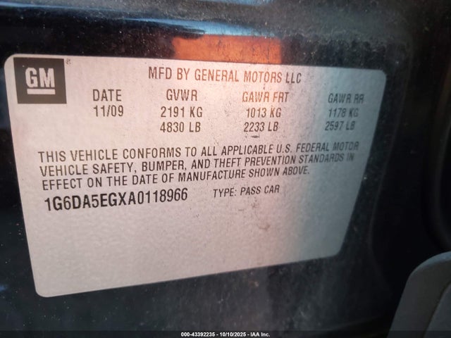 2010 CADILLAC CTS 1G6DA5EGXA0118966 Photo 8