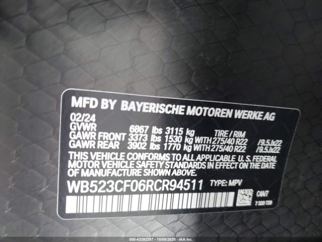 2024 BMW IX WB523CF06RCR94511 Photo 8