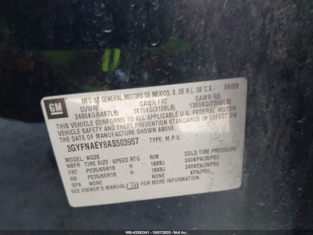 2010 CADILLAC SRX 3GYFNAEY8AS503957 Photo 8