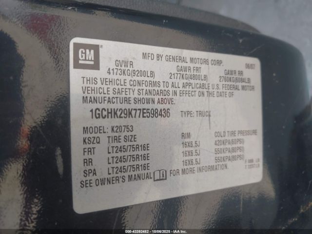 2007 CHEVROLET SILVERADO 2500HD 1GCHK29K77E598436 Photo 8