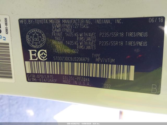 2018 TOYOTA SIENNA 5TDDZ3DC9JS206879 Photo 8