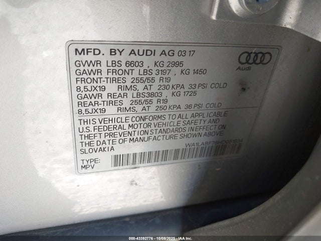 2017 AUDI Q7 WA1LABF78HD051934 Photo 8