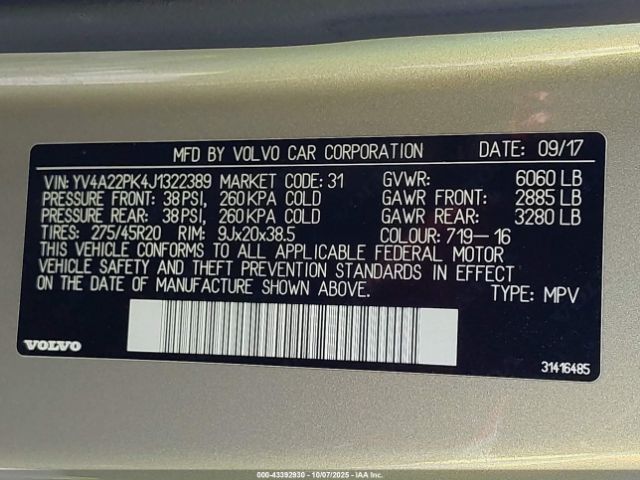 2018 VOLVO XC90 YV4A22PK4J1322389 Photo 8