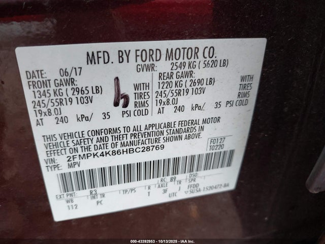 2017 FORD EDGE 2FMPK4K86HBC28769 Photo 8