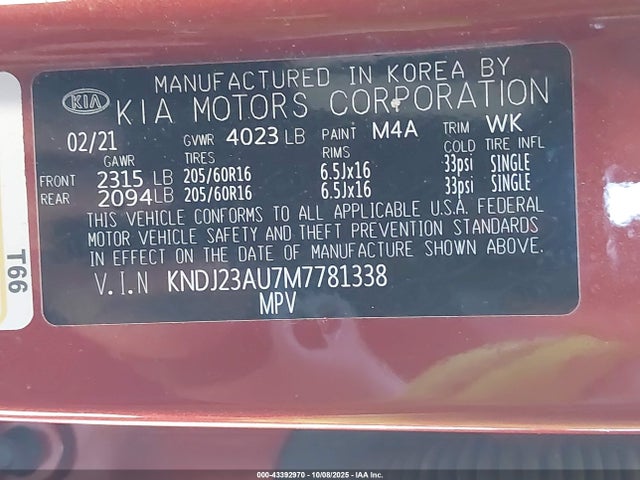 KIA mpi nu 2021 KNDJ23AU7M7781338 Image 9